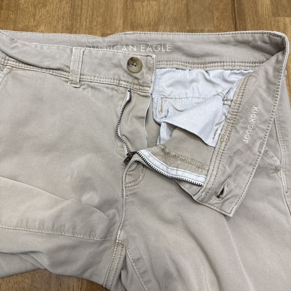American Eagle kick boot chino pants women's 12XL long tan stretch preppy y2k - Picture 6 of 15